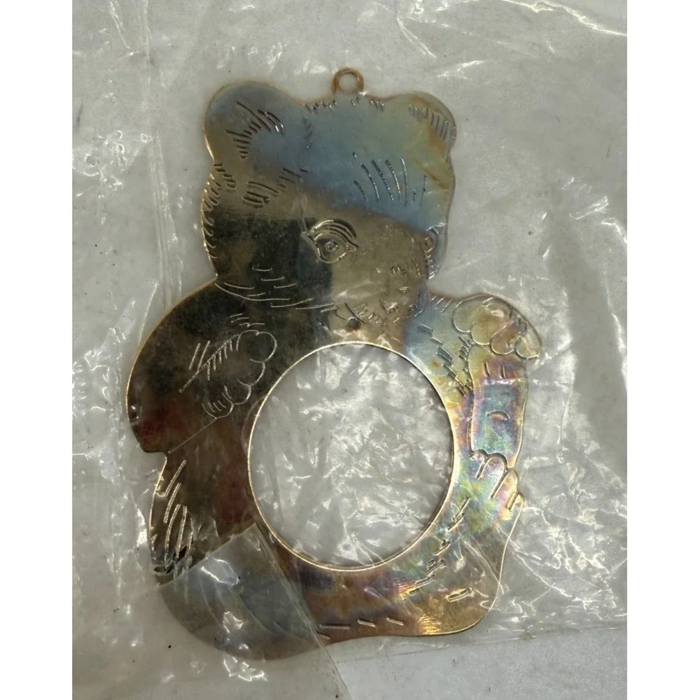 VTG Gloria Duchin Bear-shaped Gold-tone Metal‎ Picture Frame Ornament 1980s x5